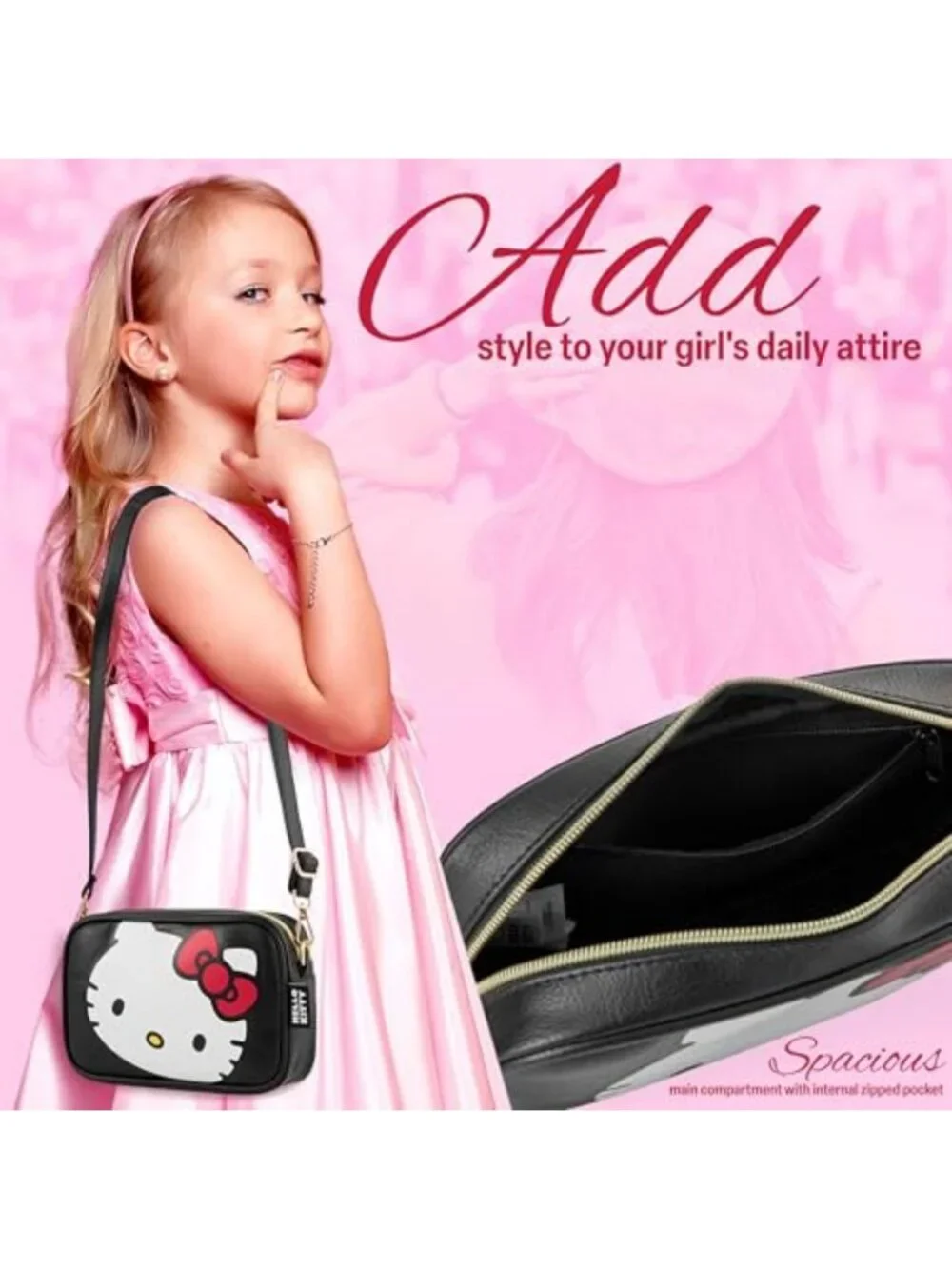 Hello Kitty Crossbody Bag Girls Adjustable Strap Kawaii Purse